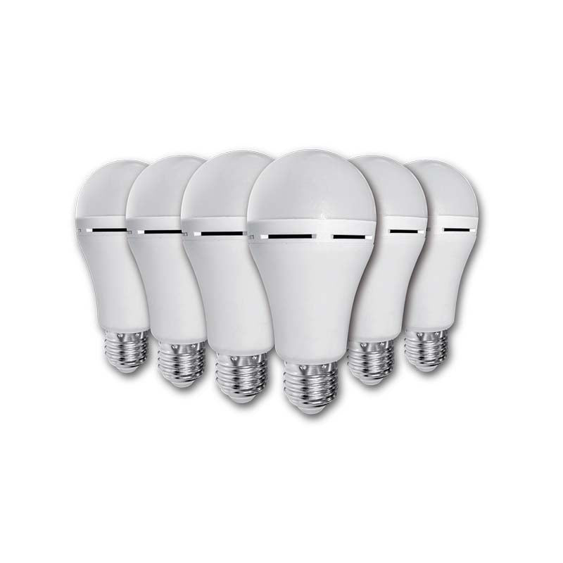 Elecstor 7W E27 Rechargeable & Dimmable Globe 1200mah A60 (6 Pack) - White - White