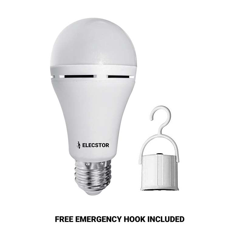 Elecstor 7W E27 Rechargeable & Dimmable Globe 1200mah A60 - White - White