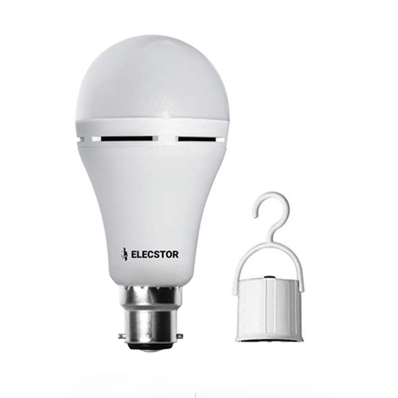 Elecstor B22 7W Rechargeable LED Bulb - Warm White - White