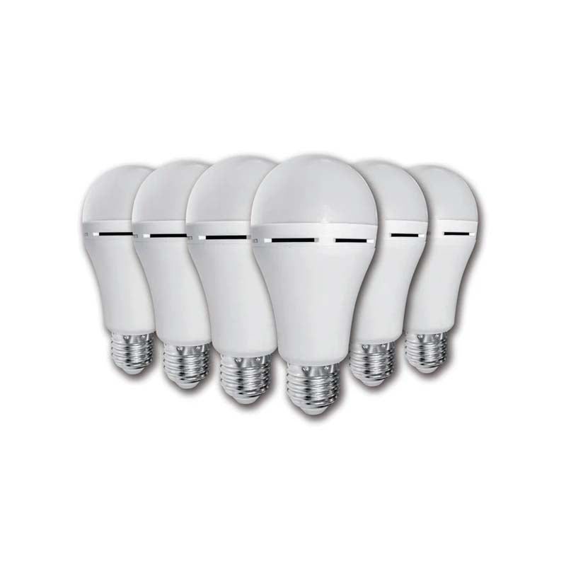 Elecstor E27 7W Rechargeable LED Bulb 6 Pack - Warm White - White