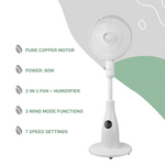 Elektra 2 in 1 Mist Stand Fan and Humidifier with Remote 7 Speed 24H Timer - White - Kitchen and Home