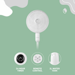 Elektra 2 in 1 Mist Stand Fan and Humidifier with Remote 7 Speed 24H Timer - White - Kitchen and Home