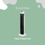 Elektra 78cm Tower Fan 45W - White - White - Kitchen and Home