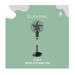Elektra Everlast+ Rechargeable Stand Fan 16 Inch - Black - Kitchen and Home