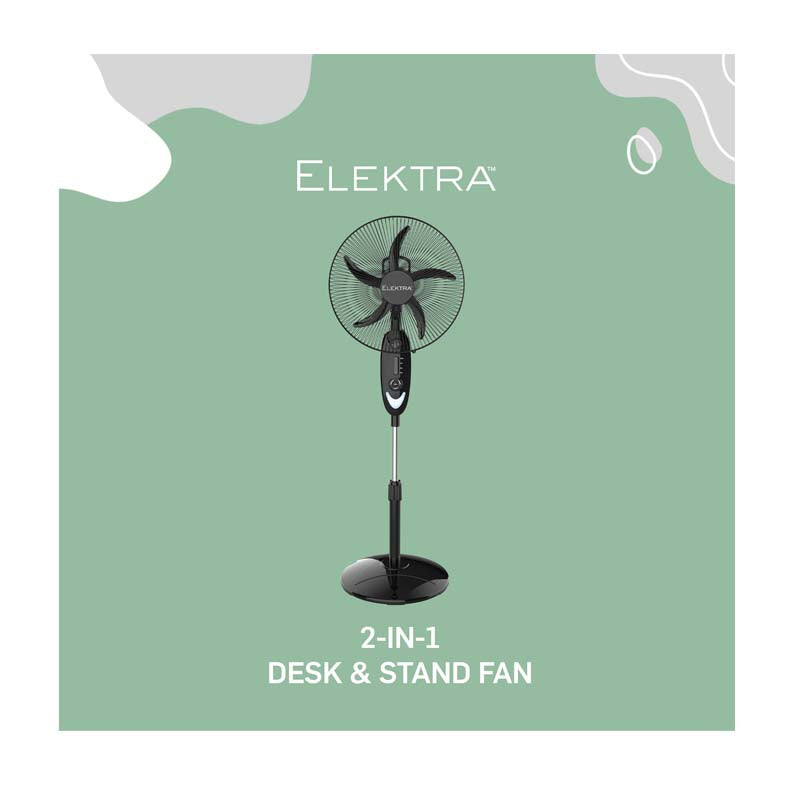 Elektra Everlast+ Rechargeable Stand Fan 16 Inch - Black - Kitchen and Home