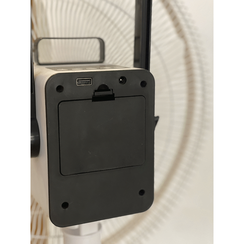 Elektra Rechargeable Stand Fan Adjustable 3 Speed - Black - Kitchen and Home