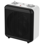 Elektra Square 2000W Fan Heater with Adjustable Thermostat - White - White - Kitchen and Home