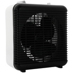 Elektra Square 2000W Fan Heater with Adjustable Thermostat - White - White - Kitchen and Home