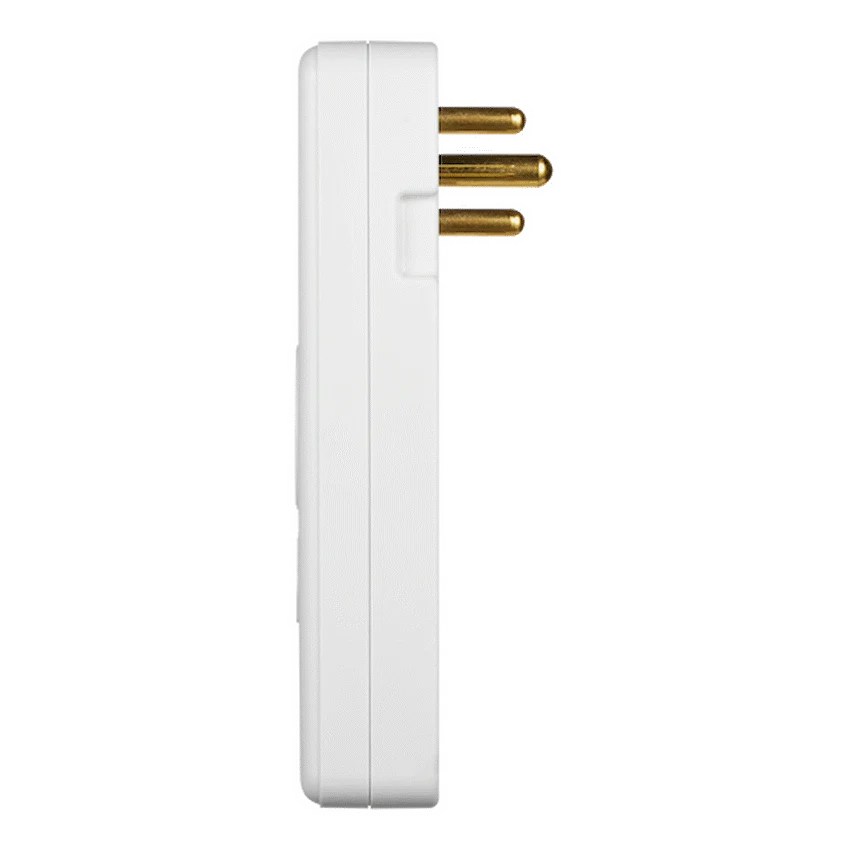 Ellies 3 Way Surge Protection Adaptor with USB and Type C Schuko - White - Electrical
