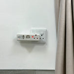 Ellies 3 Way Surge Protection Adaptor with USB and Type C Schuko - White - Electrical
