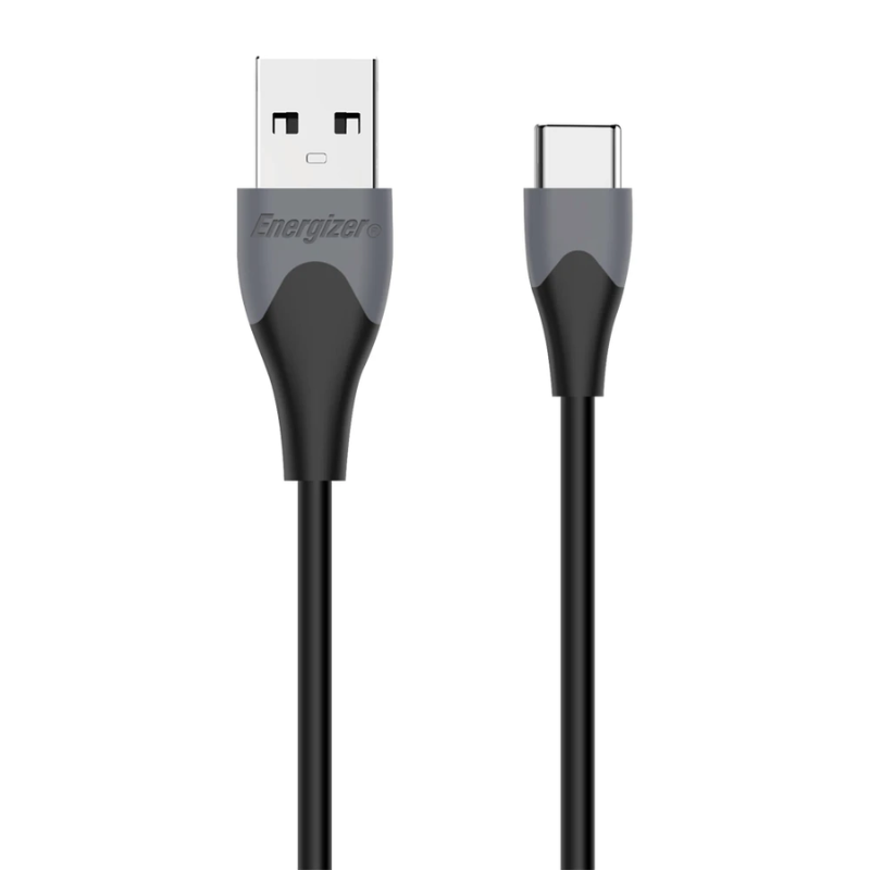 Energizer 1.2m USB A to Type C Cable - Black - Black