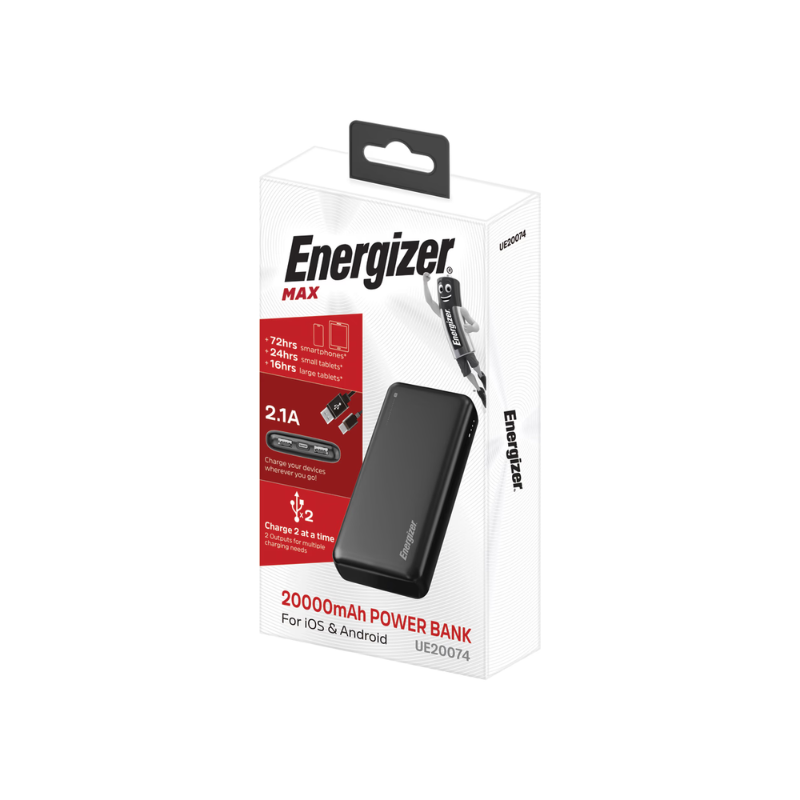 Energizer 20000mah Powerbank - Black - Black
