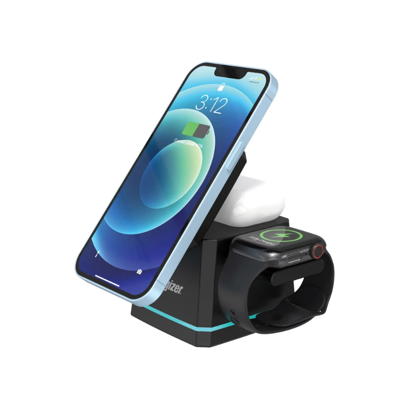 Energizer 22.5W 3-in-1 Wireless Charging Dock - Black - Black