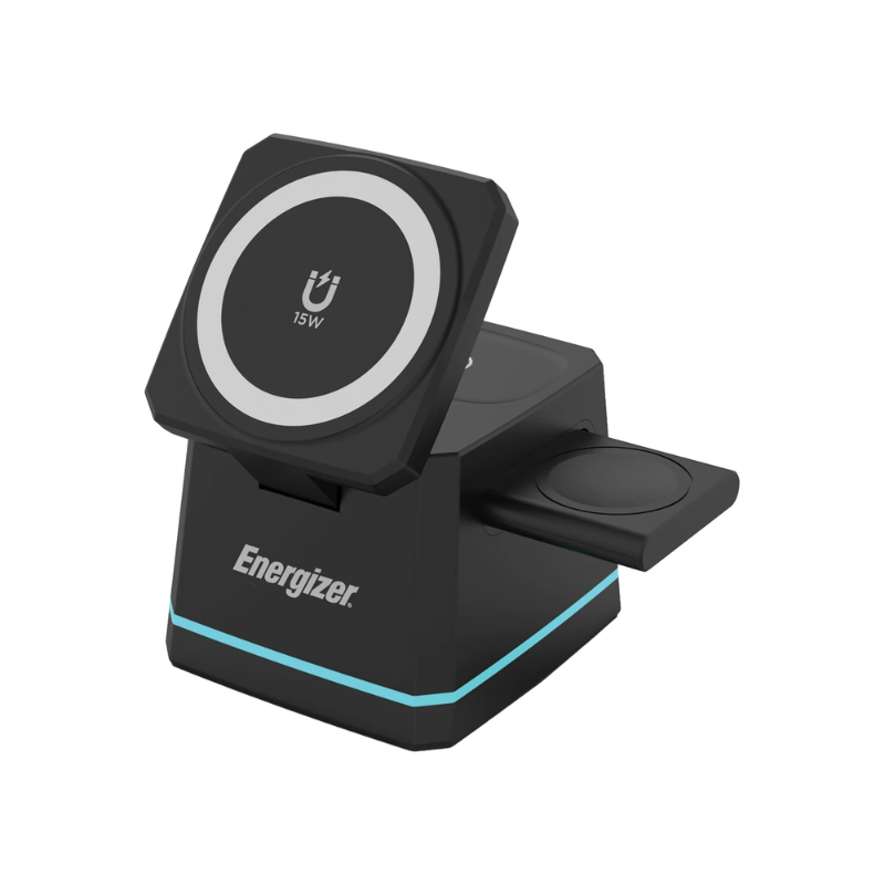 Energizer 22.5W 3-in-1 Wireless Charging Dock - Black - Black