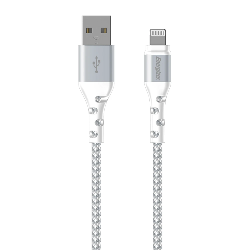 Energizer 2m USB A to Lightning Cable - White - White