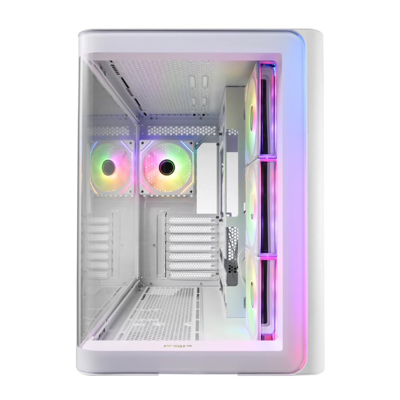 FSP M580 ARGB ATX Mid Tower Gaming Chassis - White - White