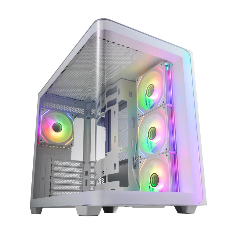 FSP M580 ARGB ATX Mid Tower Gaming Chassis - White - White