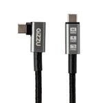Gizzu 100W 10Gbps Type C Angled 1m Cable - Black