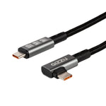 Gizzu 100W 10Gbps Type C Angled 1m Cable - Black