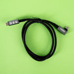 Gizzu 100W 10Gbps Type C Angled 1m Cable - Black