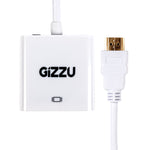 Gizzu 1080P HDMI to VGA Adapter with Audio - White