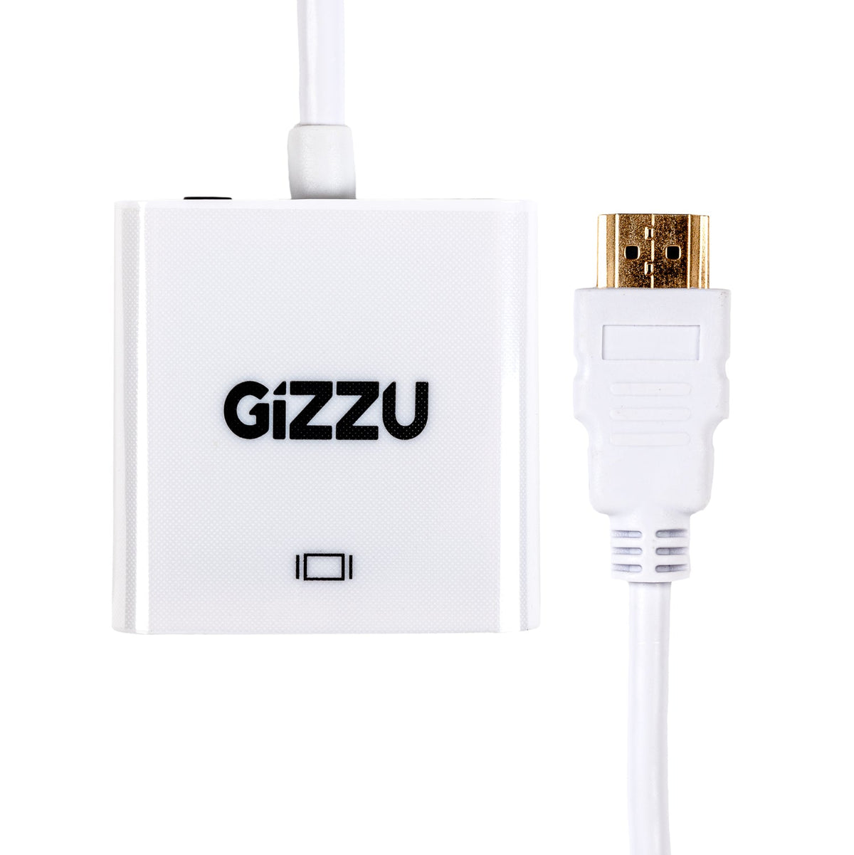 Gizzu 1080P HDMI to VGA Adapter with Audio - White