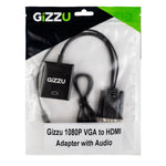 Gizzu 1080P VGA to HDMI Adapter with Audio - Black