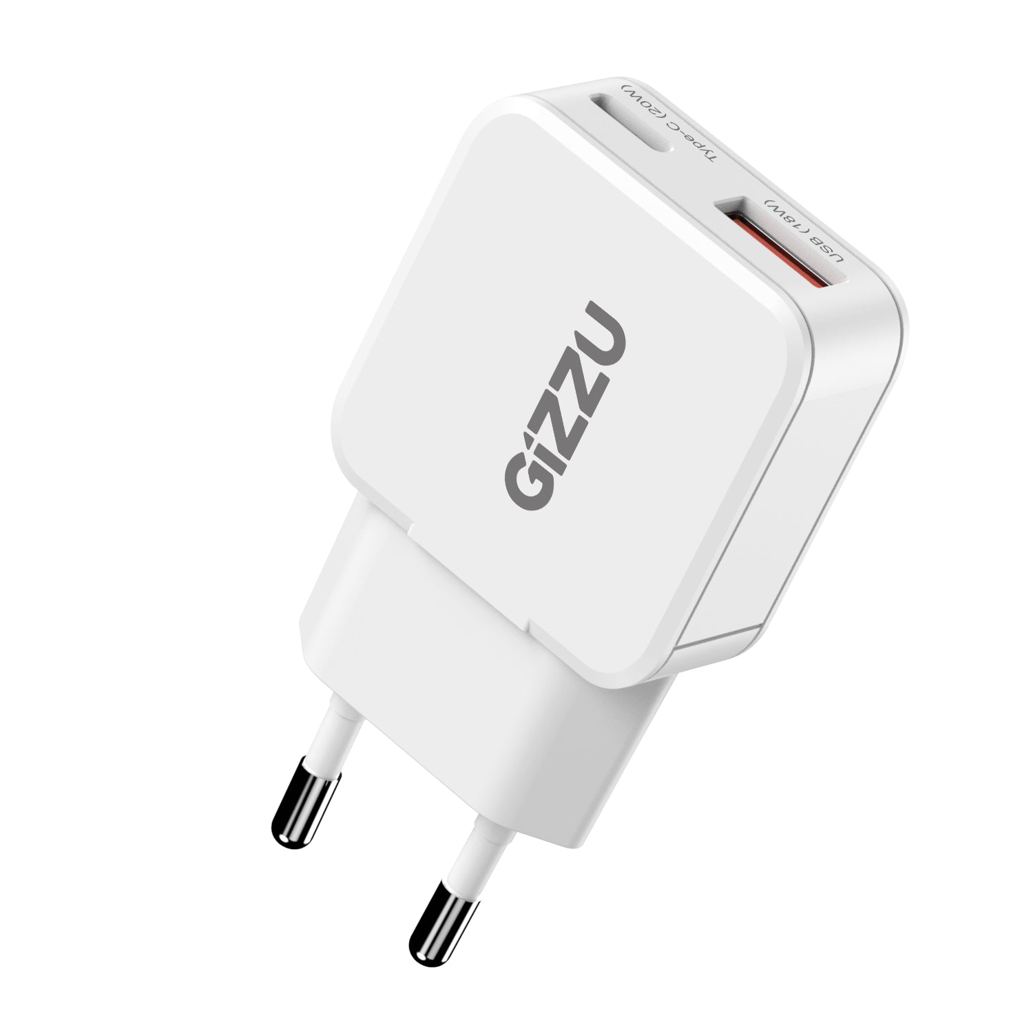 Gizzu 2-Port 20W GaN Wall Charger - White