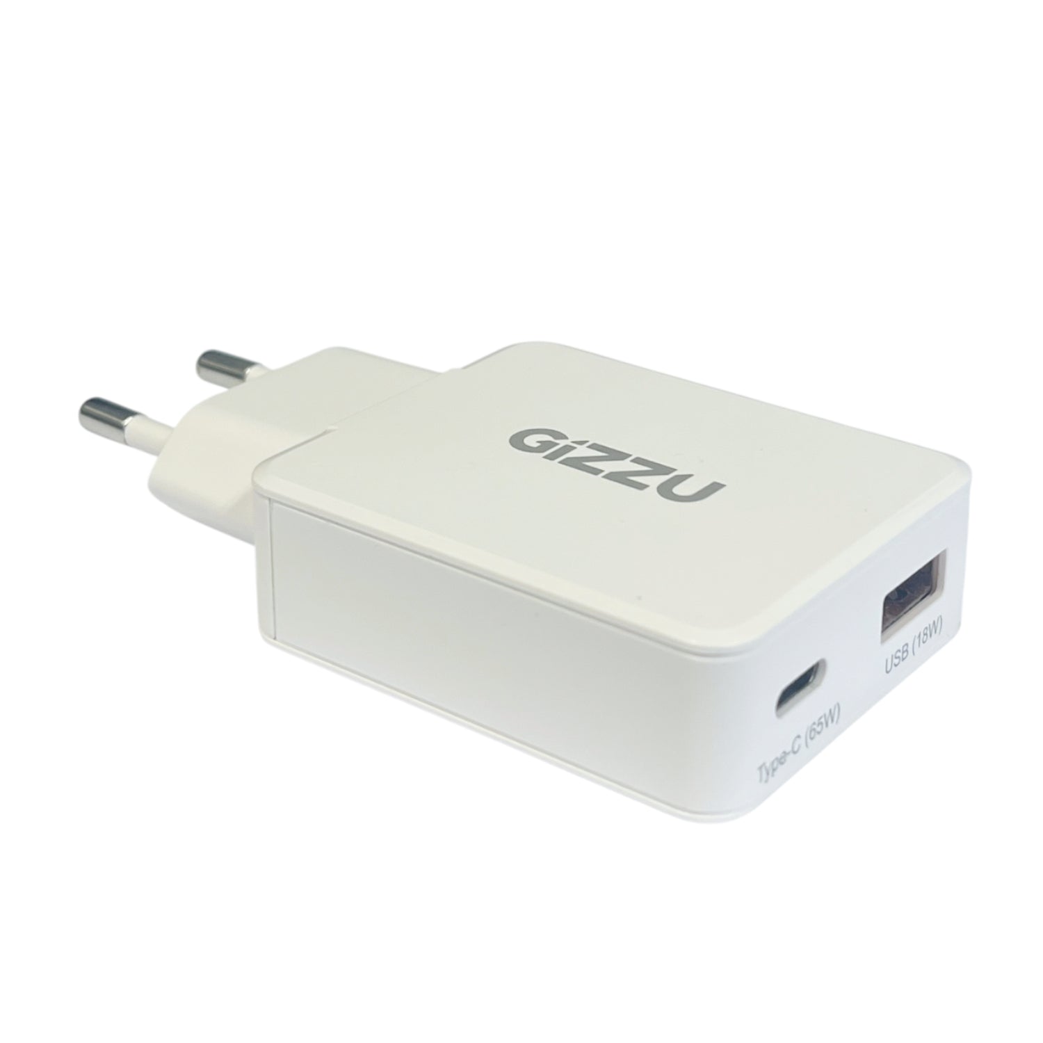 Gizzu 2-Port 65W GaN Wall Charger - White - White