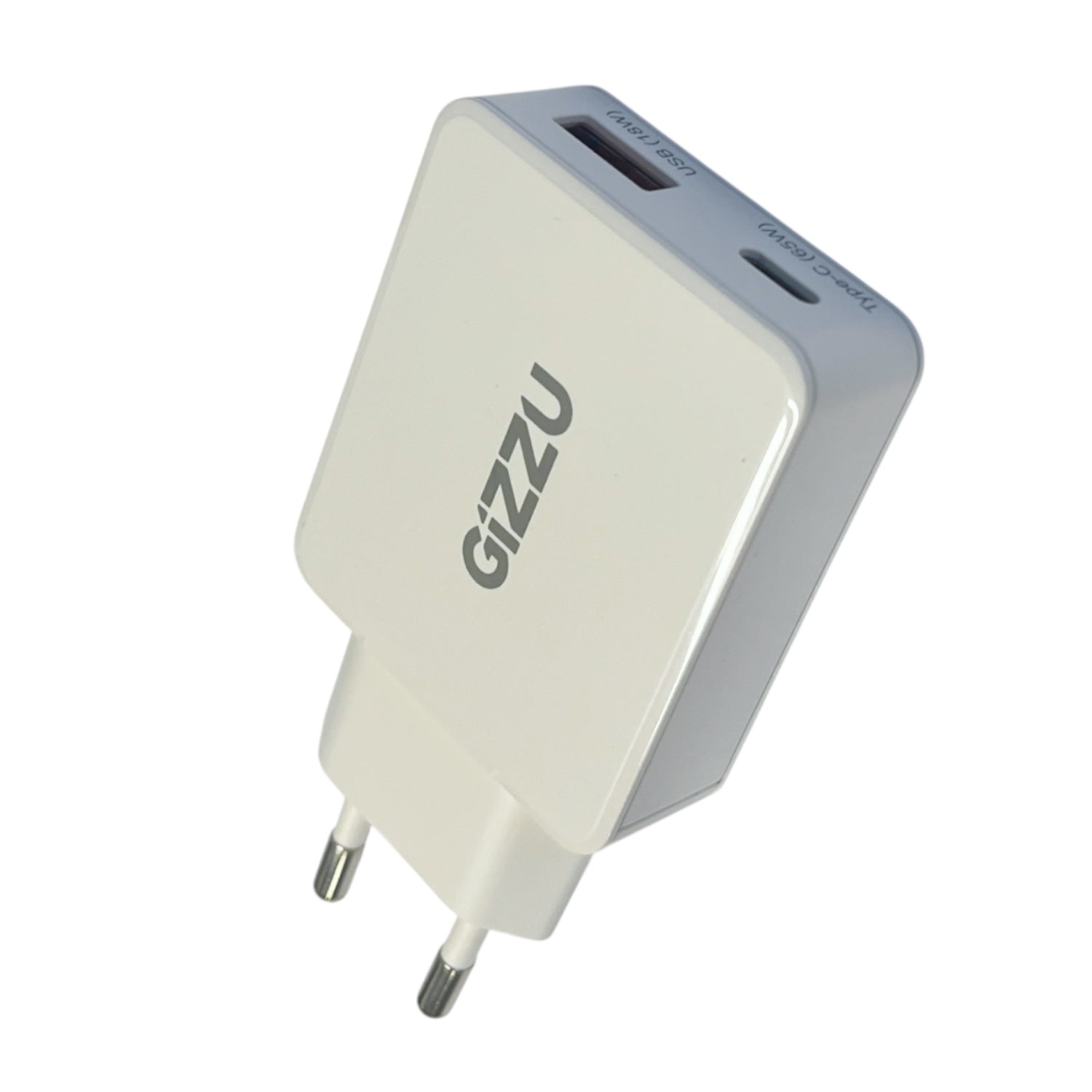 Gizzu 2-Port 65W GaN Wall Charger - White - White