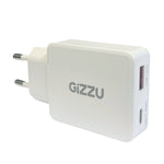 Gizzu 2-Port 65W GaN Wall Charger - White - White