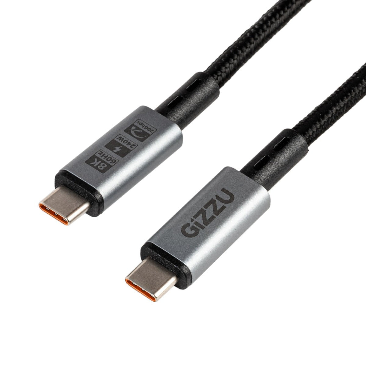 Gizzu 240W 20Gbps Type C 2m Cable - Black