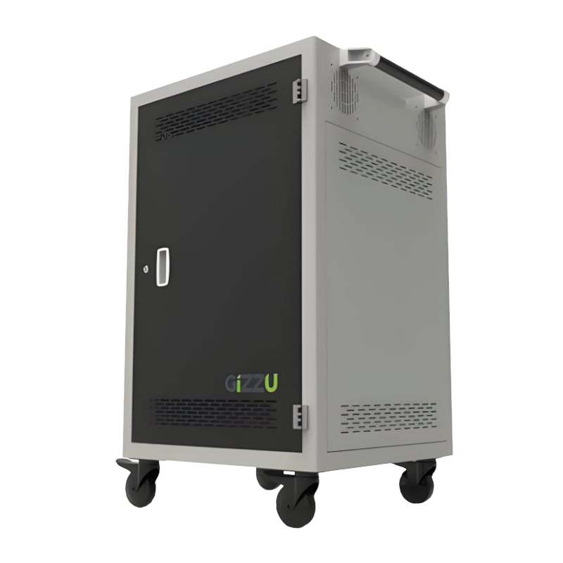 Gizzu 36 Bay AC Power Socket Charging Trolley - Black