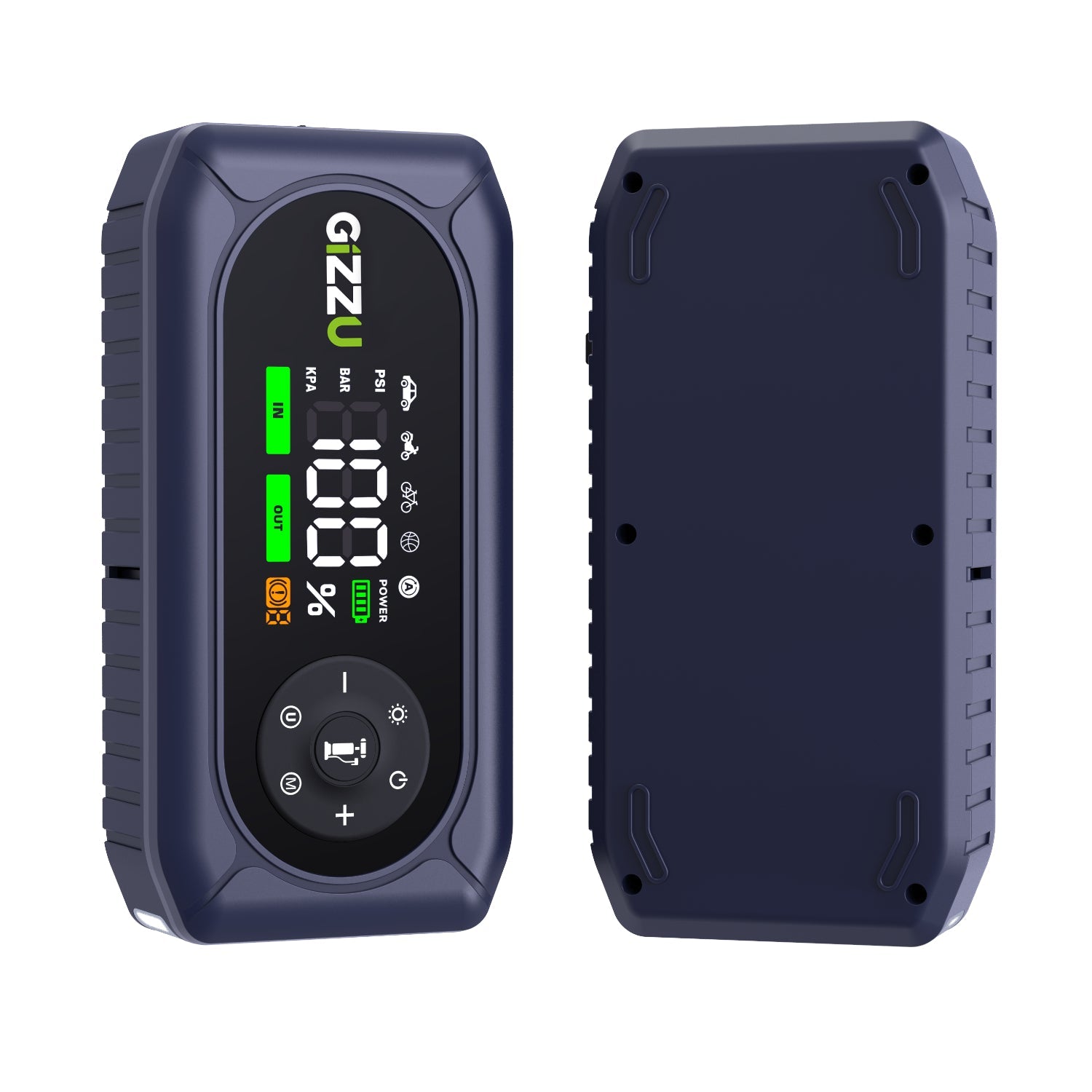 Gizzu 4-in-1 Jump Starter and Air Compressor - Green & Black - Green & Black