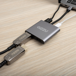 Gizzu 4-in-1 Type C to Dual HDMI Hub - Grey