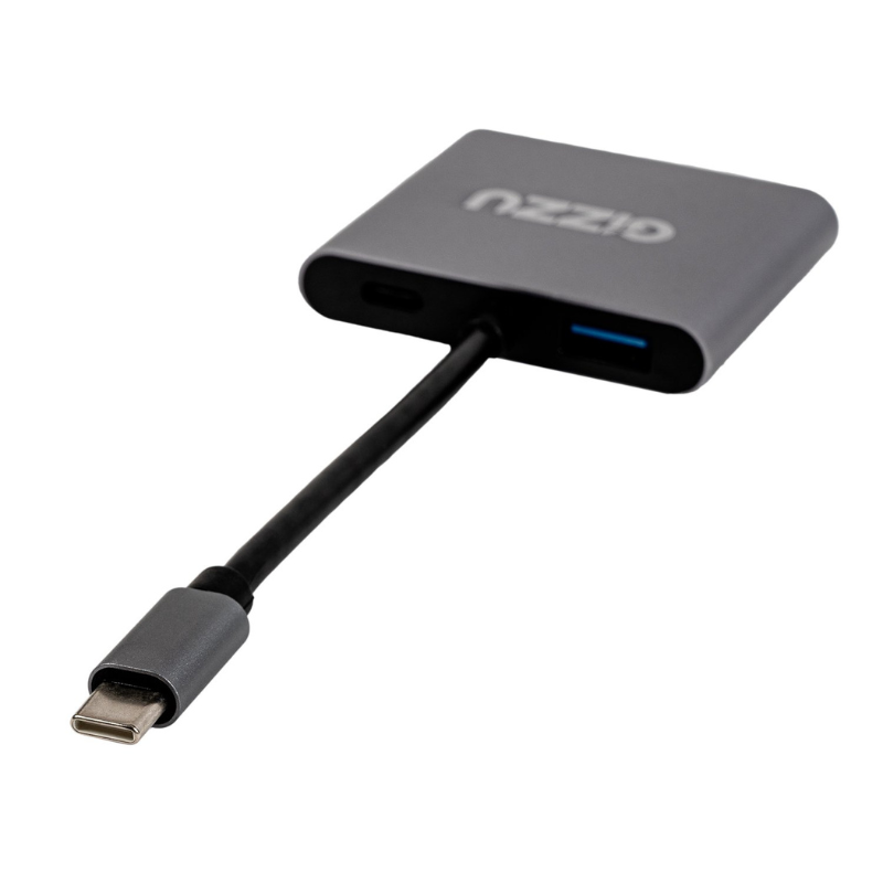 Gizzu 4-in-1 Type C to Dual HDMI Hub - Grey