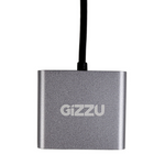 Gizzu 4-in-1 Type C to Dual HDMI Hub - Grey