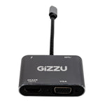 Gizzu 4-in-1 Type-C to HDMI/VGA/USB3.0 Hub - Grey