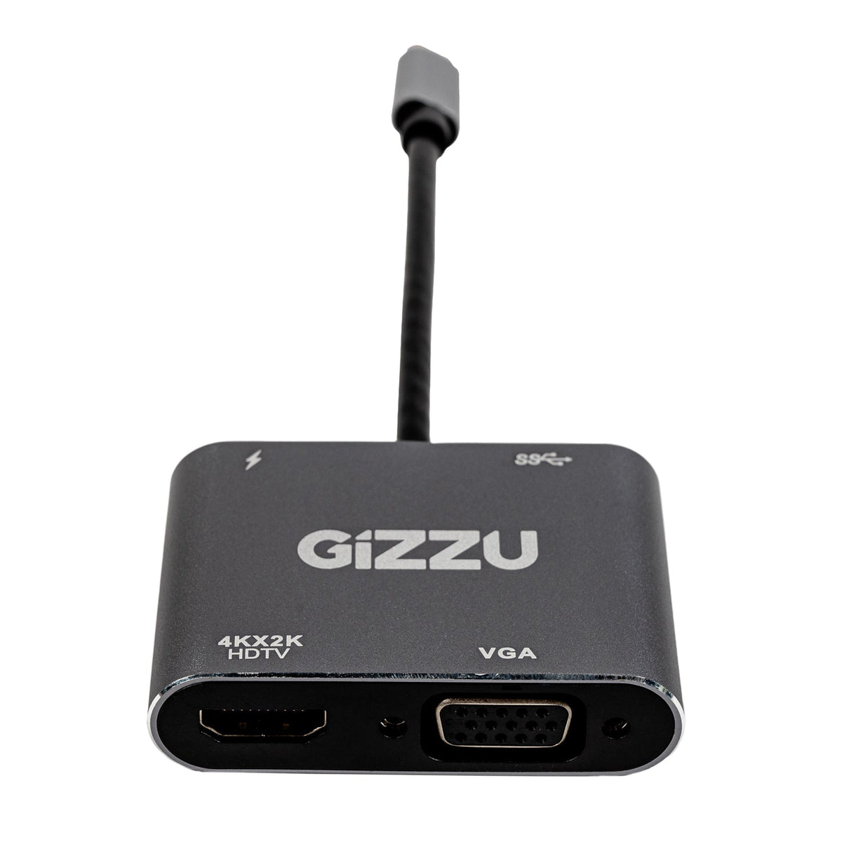 Gizzu 4-in-1 Type-C to HDMI/VGA/USB3.0 Hub - Grey