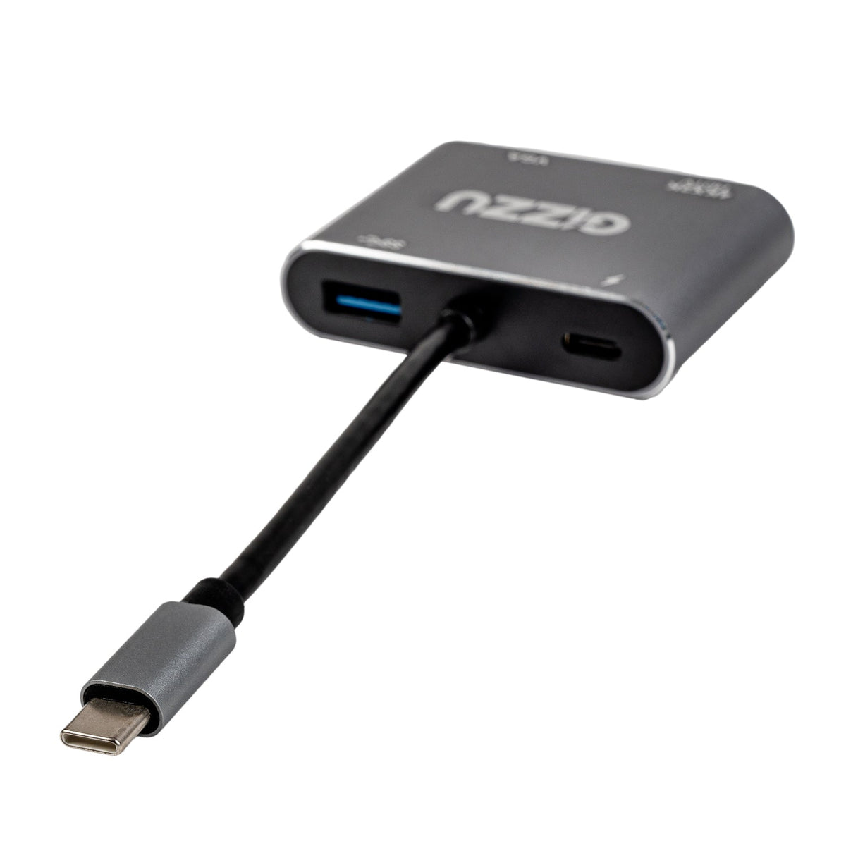 Gizzu 4-in-1 Type-C to HDMI/VGA/USB3.0 Hub - Grey