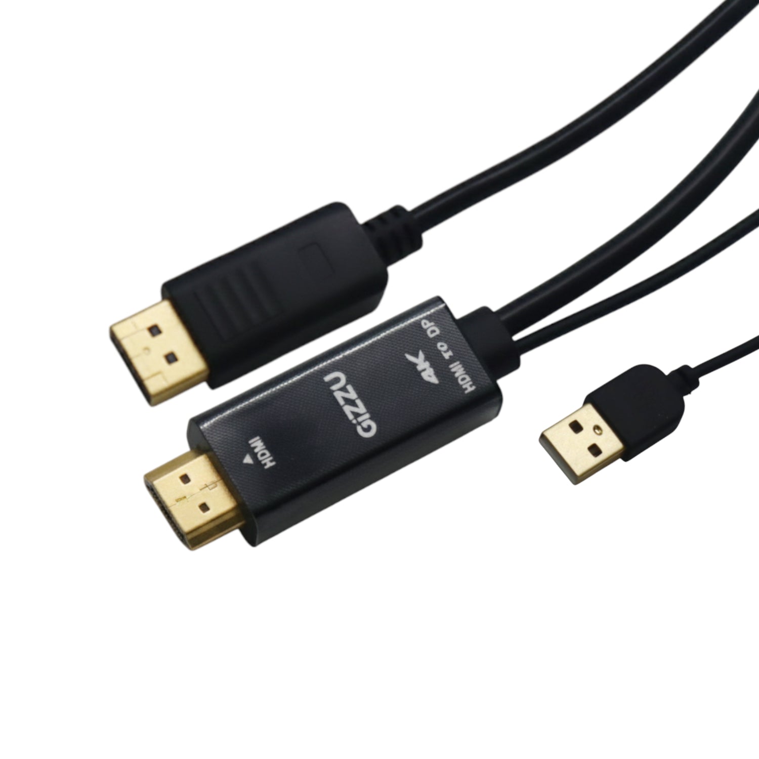 Gizzu 4K HDMI to DP Cable (1.8m) - Black - Black