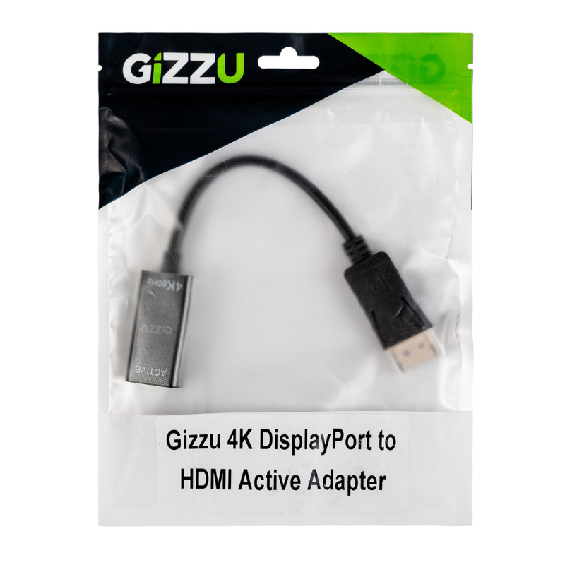 Gizzu 4K60Hz DisplayPort to HDMI Active Adapter - Black