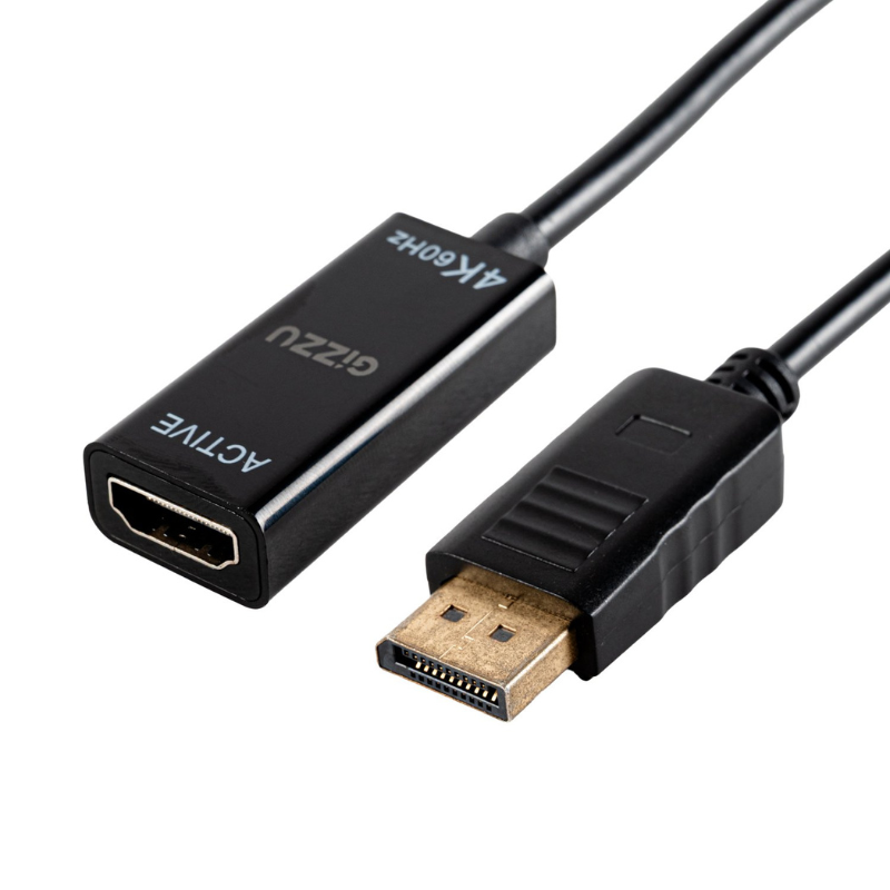 Gizzu 4K60Hz DisplayPort to HDMI Active Adapter - Black