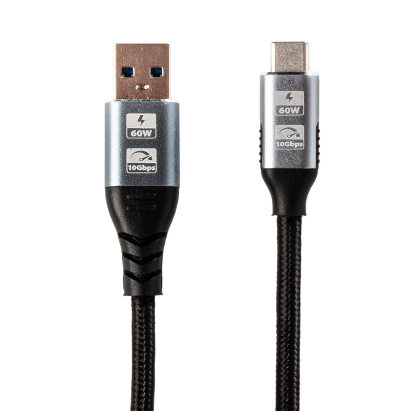 Gizzu 60W 10Gbps USB to Type C 2m Cable - Black
