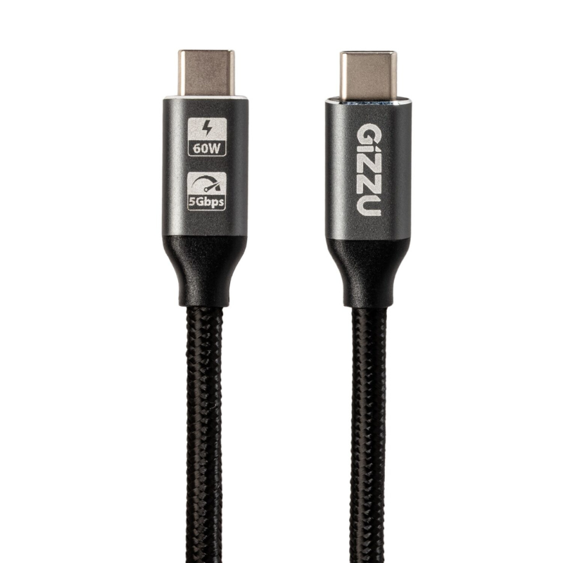 Gizzu 60W 5Gbps Type C 2m Cable - Black