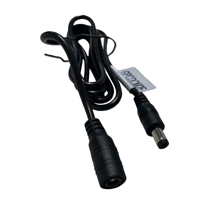 Gizzu DC 12V Male to Female 1.2M Power Cable - Black - Black