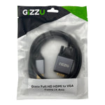 Gizzu Full HD HDMI to VGA Cable (1.8m) - Black - Black