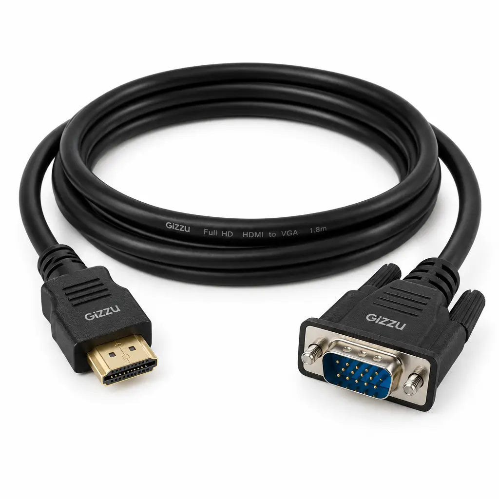 Gizzu Full HD HDMI to VGA Cable (1.8m) - Black