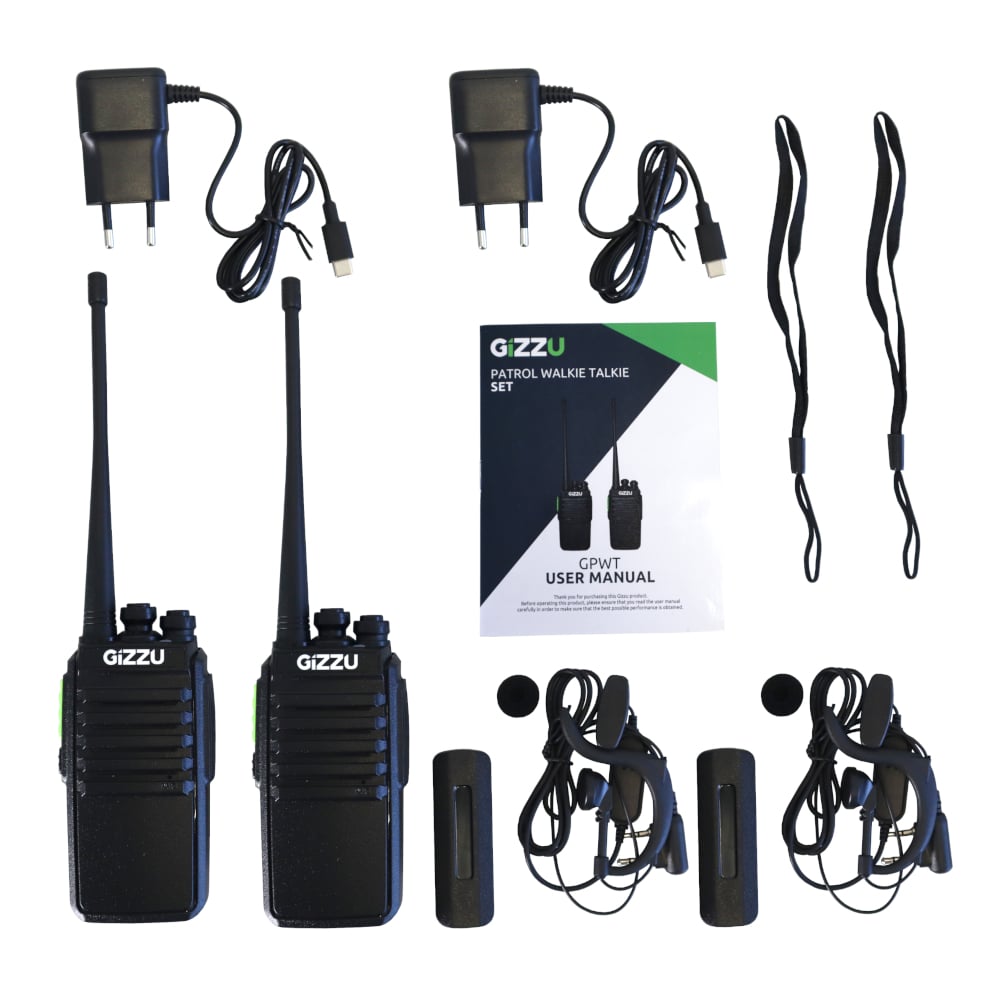 Gizzu Patrol Walkie Talkie Set - Black