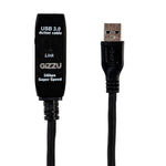 Gizzu USB 3.0 Active Extension Cable 5m - Black - Black